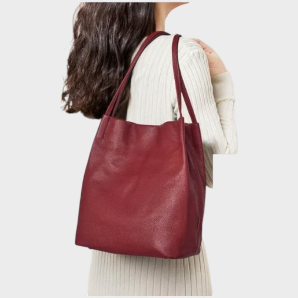 Kattee Red Genuine Cowhide Leather Handbag